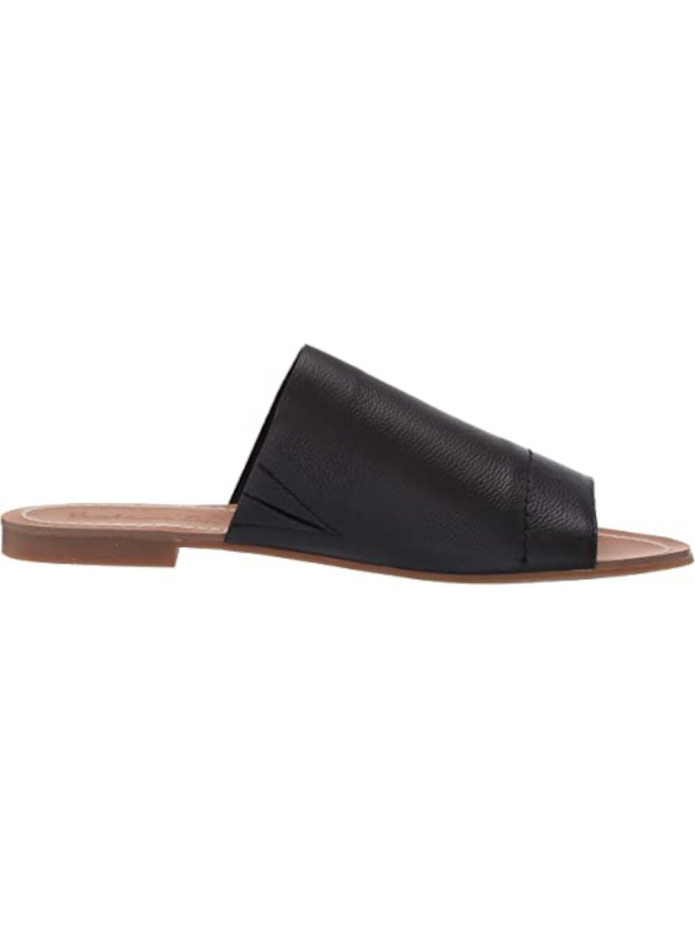 SPLENDID Womens Black Goring Mavis Round Toe Slip On Leather Slide Sandals Shoes 6.5 M