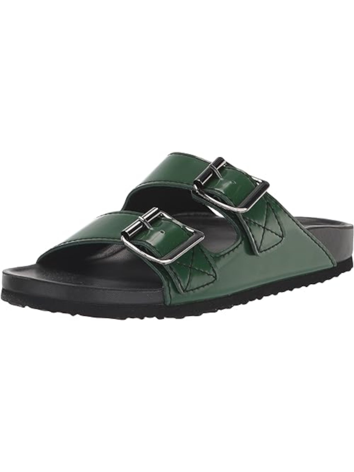 MADDEN GIRL Womens Green Adjustable Boxer Round Toe Slip On Sandals Shoes 11 M