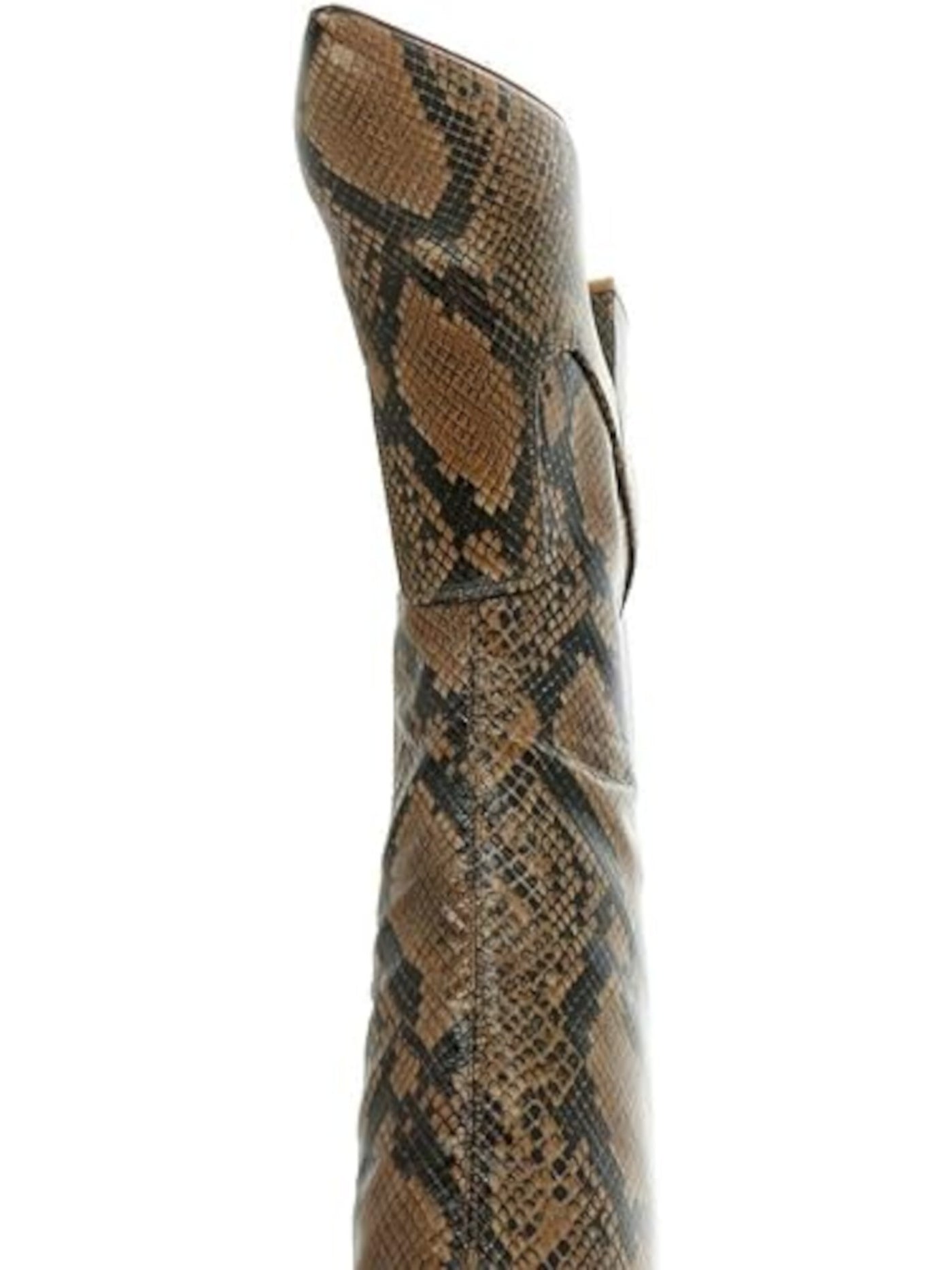 MARC FISHER Womens Brown Snakeskin Padded Comfort Retie Pointed Toe Zip-Up Boots 7.5 M