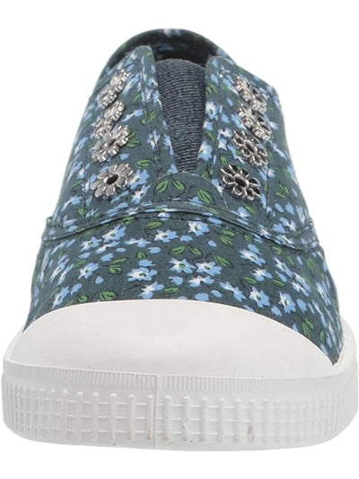 XOXO Womens Blue Floral Comfort Azie Round Toe Slip On Sneakers Shoes 7.5 M
