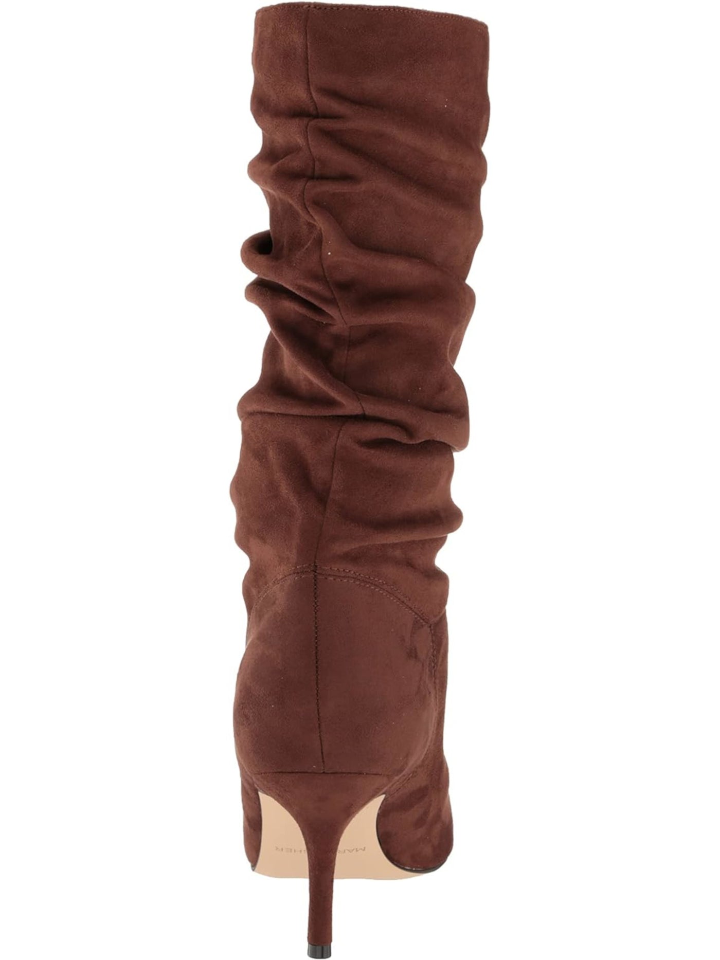 MARC FISHER Womens Brown Padded Ruched Manya Pointed Toe Stiletto Dress Slouch Boot 7.5 M