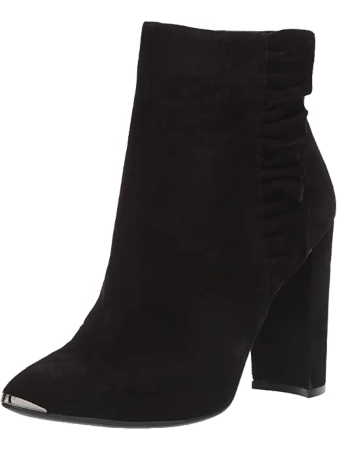 TED BAKER LONDON Womens Black Comfort Frillis Pointed Toe Block Heel Zip-Up Leather Booties 8