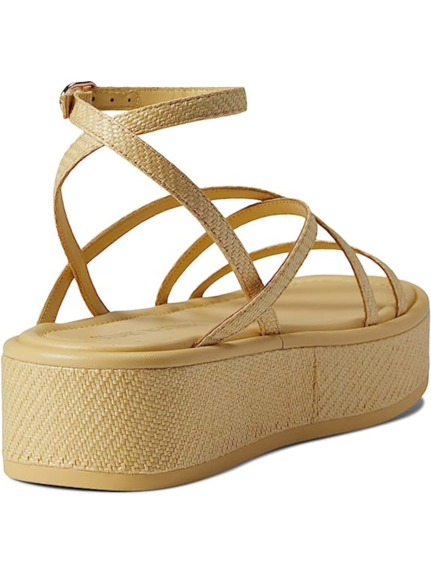 STUART WEITZMAN Womens Beige 1-1/2" Platform Strappy Padded Summerlift Round Toe Wedge Buckle Espadrille Shoes 6.5