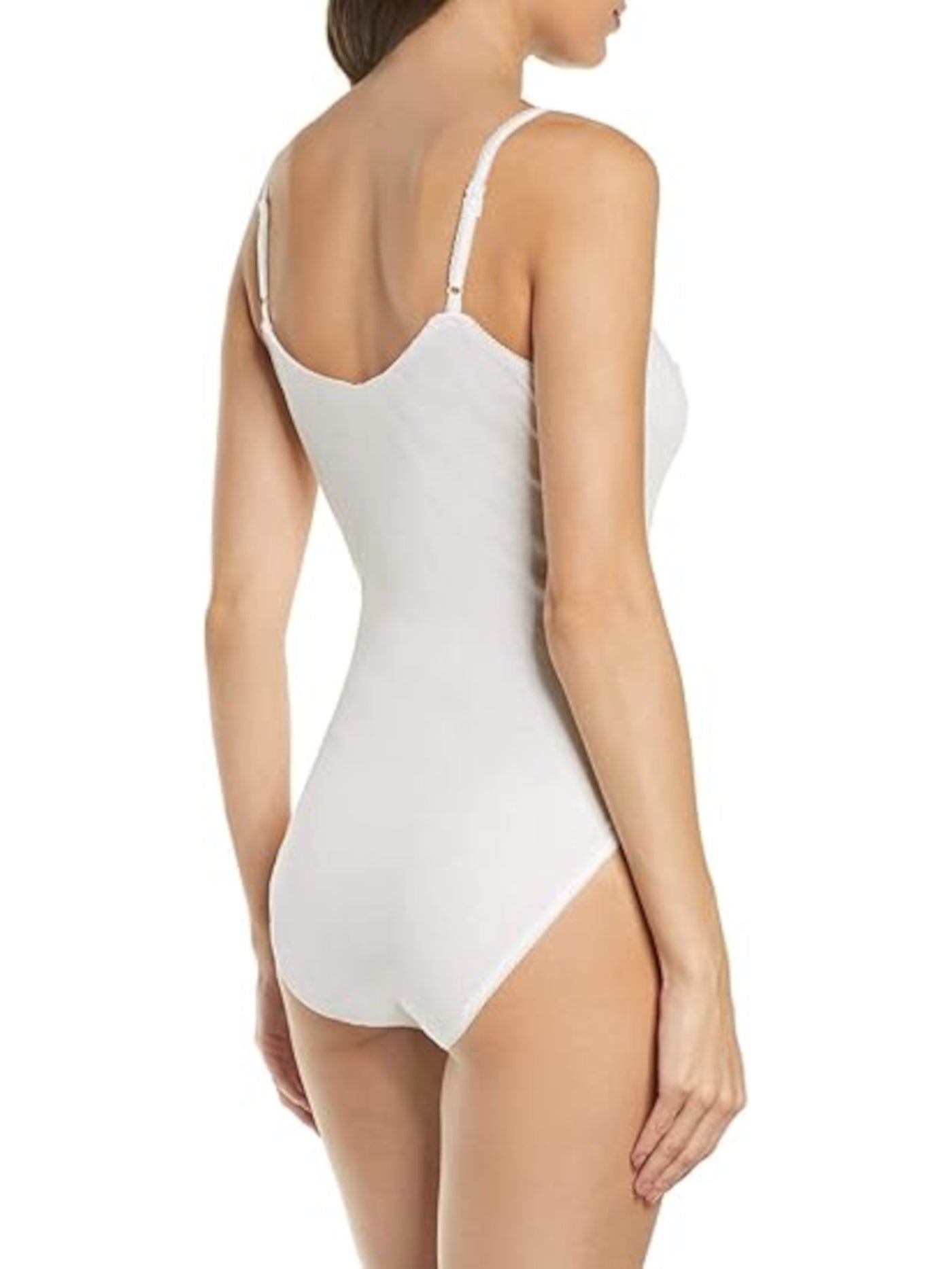 INTIMATELY FREE PEOPLE Womens White Adjustable Embellished Lace Trim Snap Gusset Intimates Bodysuit L