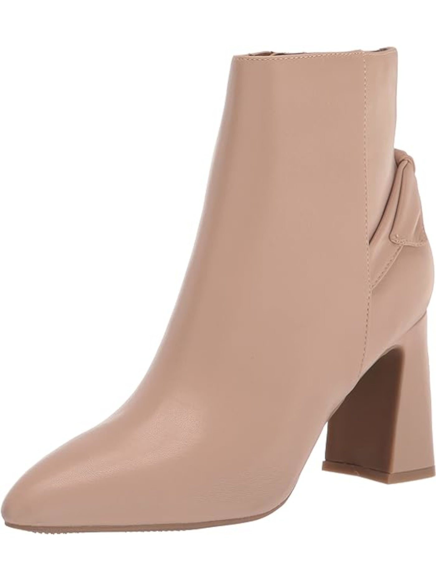 BANDOLINO Womens Pink Padded Bow Accent Kendra Pointed Toe Block Heel Zip-Up Dress Booties 8.5 M