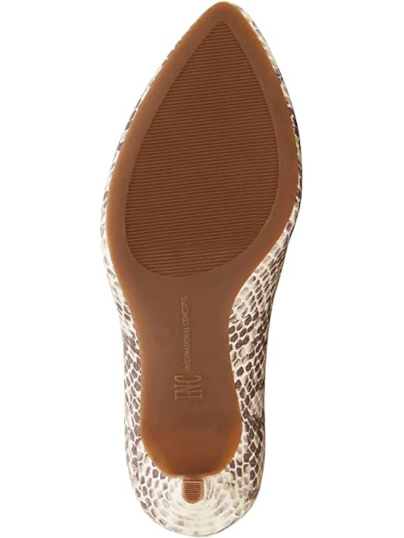 INC Womens Beige Comfort Zitah Pointed Toe Stiletto Slip On Dress Pumps Shoes M