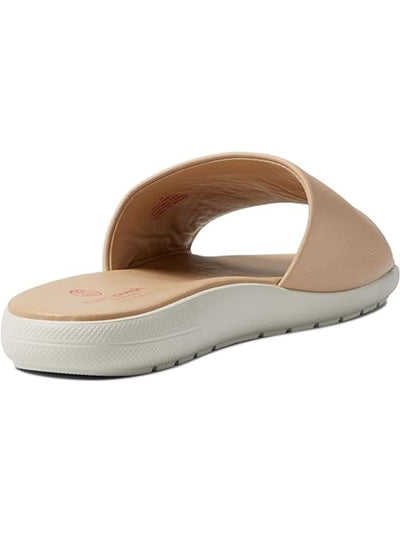 MARC JOSEPH NEW YORK Womens Beige Padded Elizabeth Round Toe Slip On Leather Slide Sandals Shoes 7.5