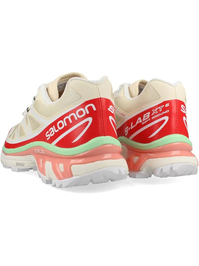 SALOMON Womens Beige Mixed Media Padded Xt-6 Round Toe Lace-Up Sneakers Shoes 6.5