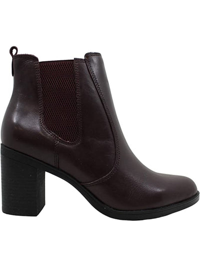 GIANI BERNINI Womens Burgundy Stretch Gore Comfort Korma Almond Toe Block Heel Zip-Up Booties M