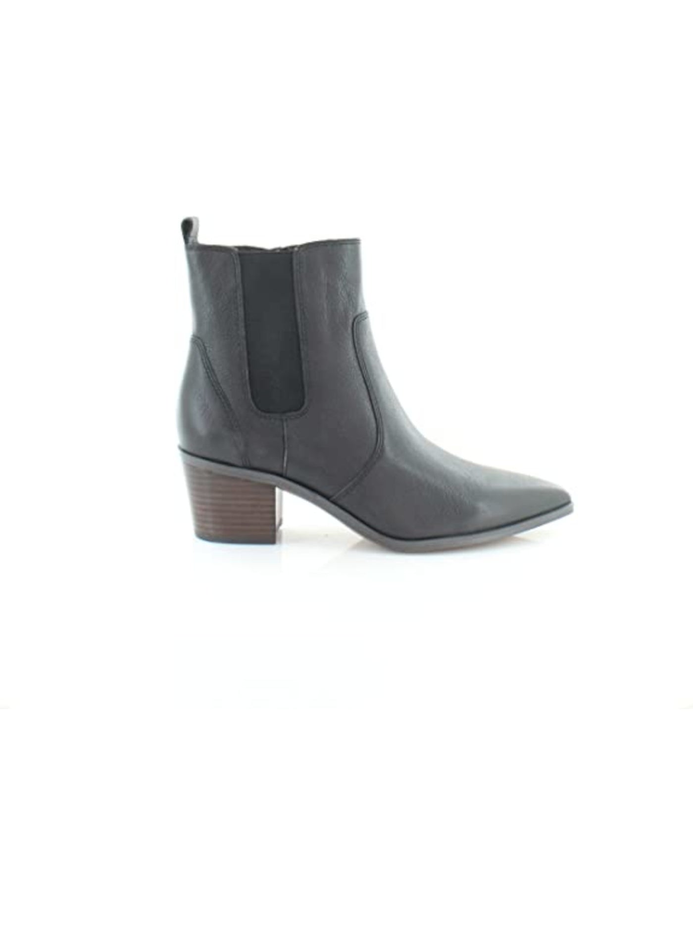 FRANCO SARTO Womens Black Goring Pull Tab Comfort Sager Pointed Toe Block Heel Zip-Up Leather Dress Booties 8.5 M