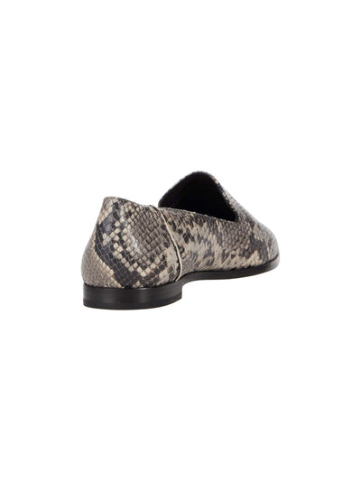 FRYE Womens Beige Snake Print Comfort Kenzie Block Heel Slip On Leather Loafers 7.5 M