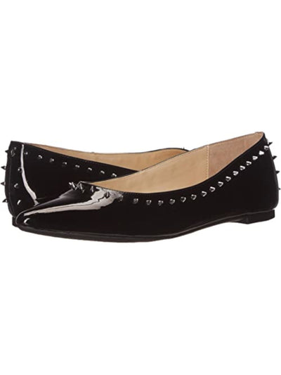 CIRCUS BY SAM EDELMAN Womens Black Padded Studded Rivers Pointed Toe Slip On Ballet Flats M