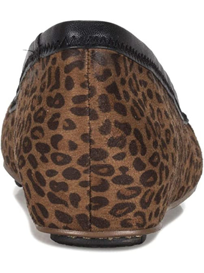 BARETRAPS Womens Brown Leopard Print Hidden Heel Padded Kadie Round Toe Wedge Slip On Ballet Flats 7 M
