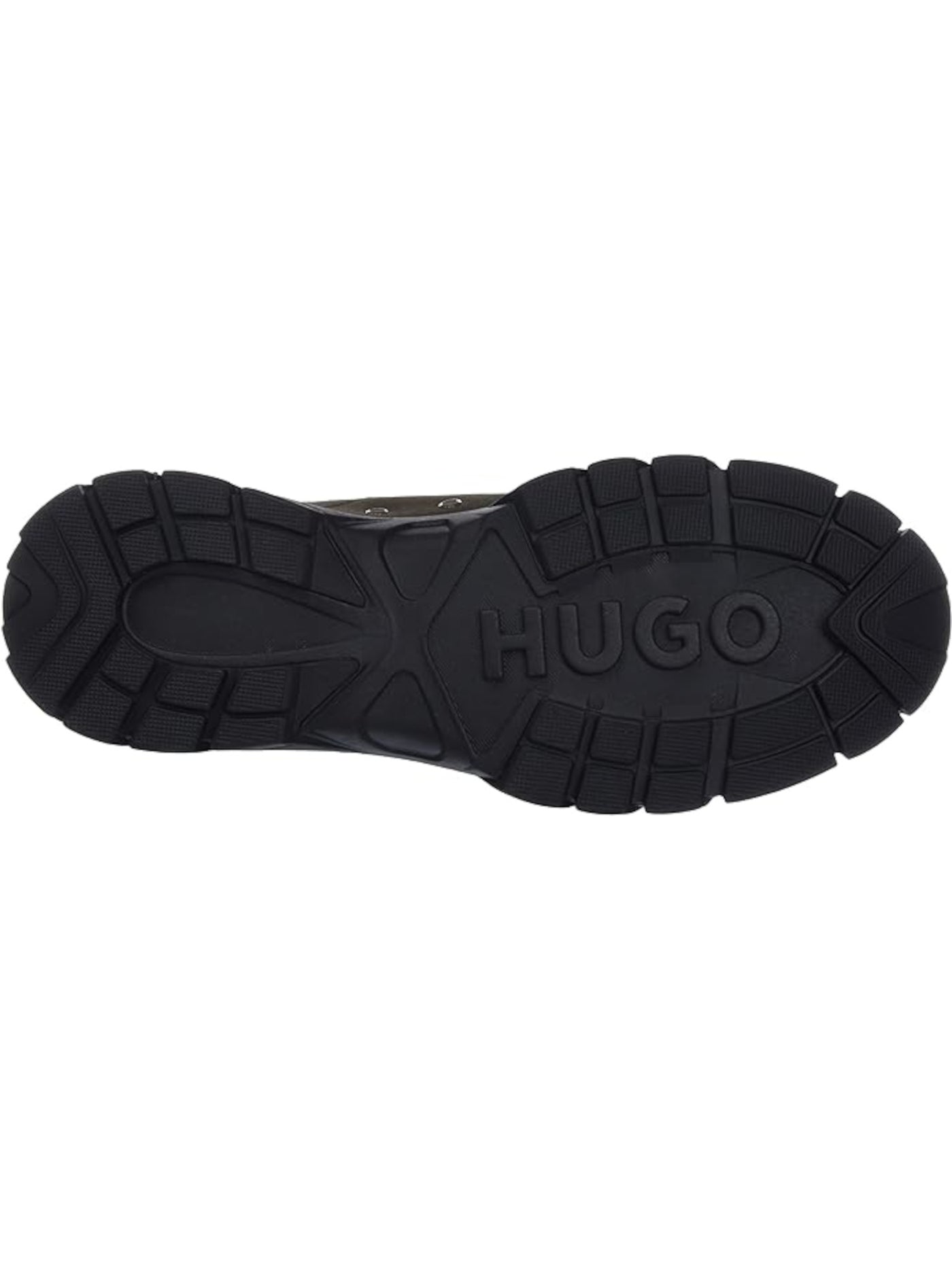 HUGO Mens Green Mixed Media 1" Platform Heel Pull-Tab Grommet Mesh Padded Reflective Kyle Round Toe Wedge Lace-Up Athletic Training Shoes