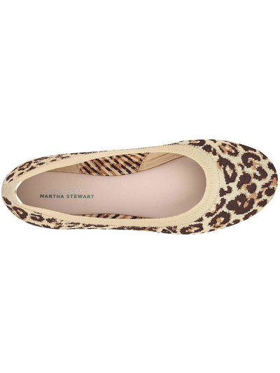 EASY SPIRIT Womens Beige Comfort Breathable Stretch Greta Round Toe Slip On Ballet Flats 5.5 M