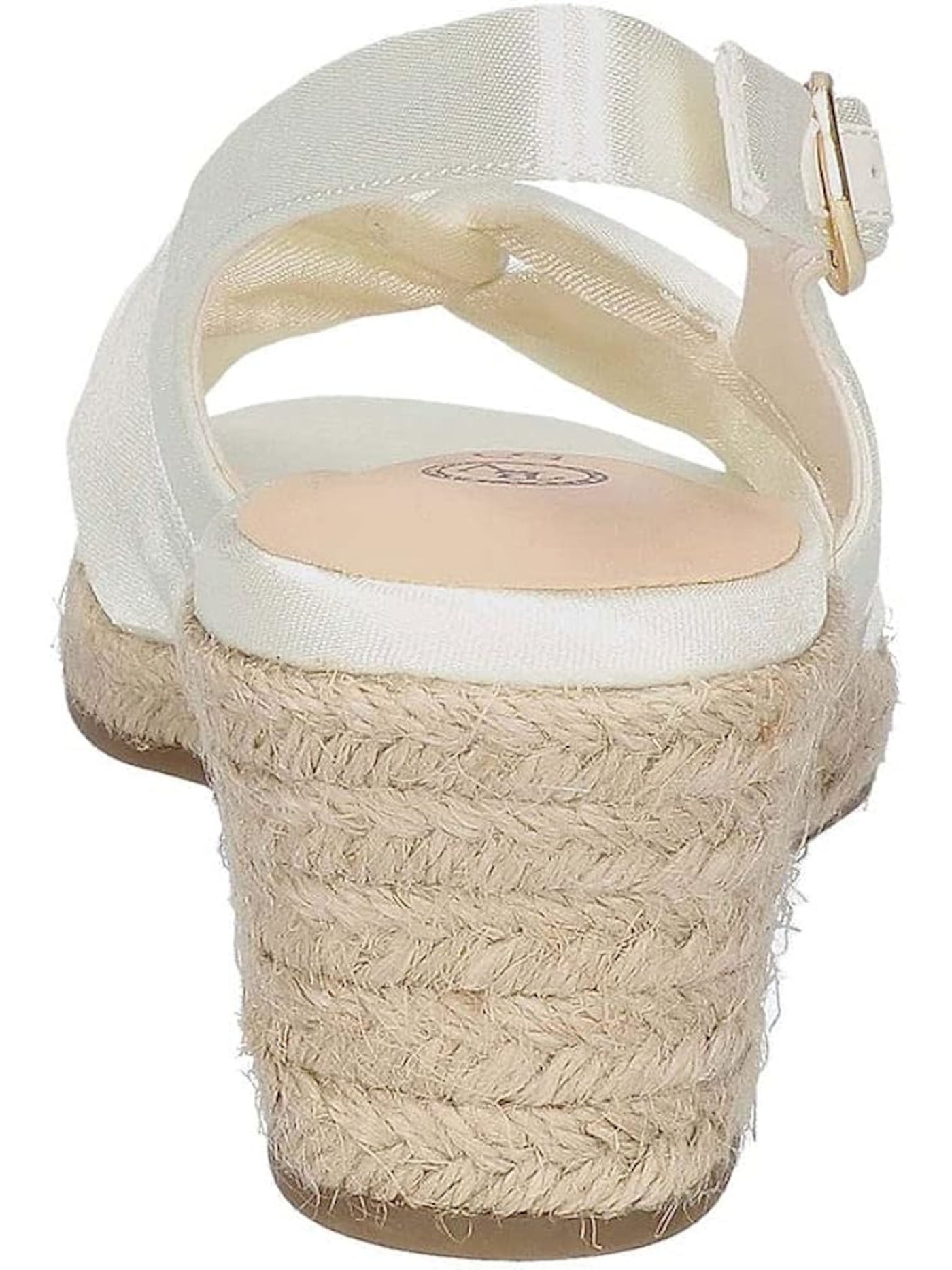 BELLA VITA Womens White Padded Kimora Round Toe Wedge Buckle Espadrille Shoes 10 M