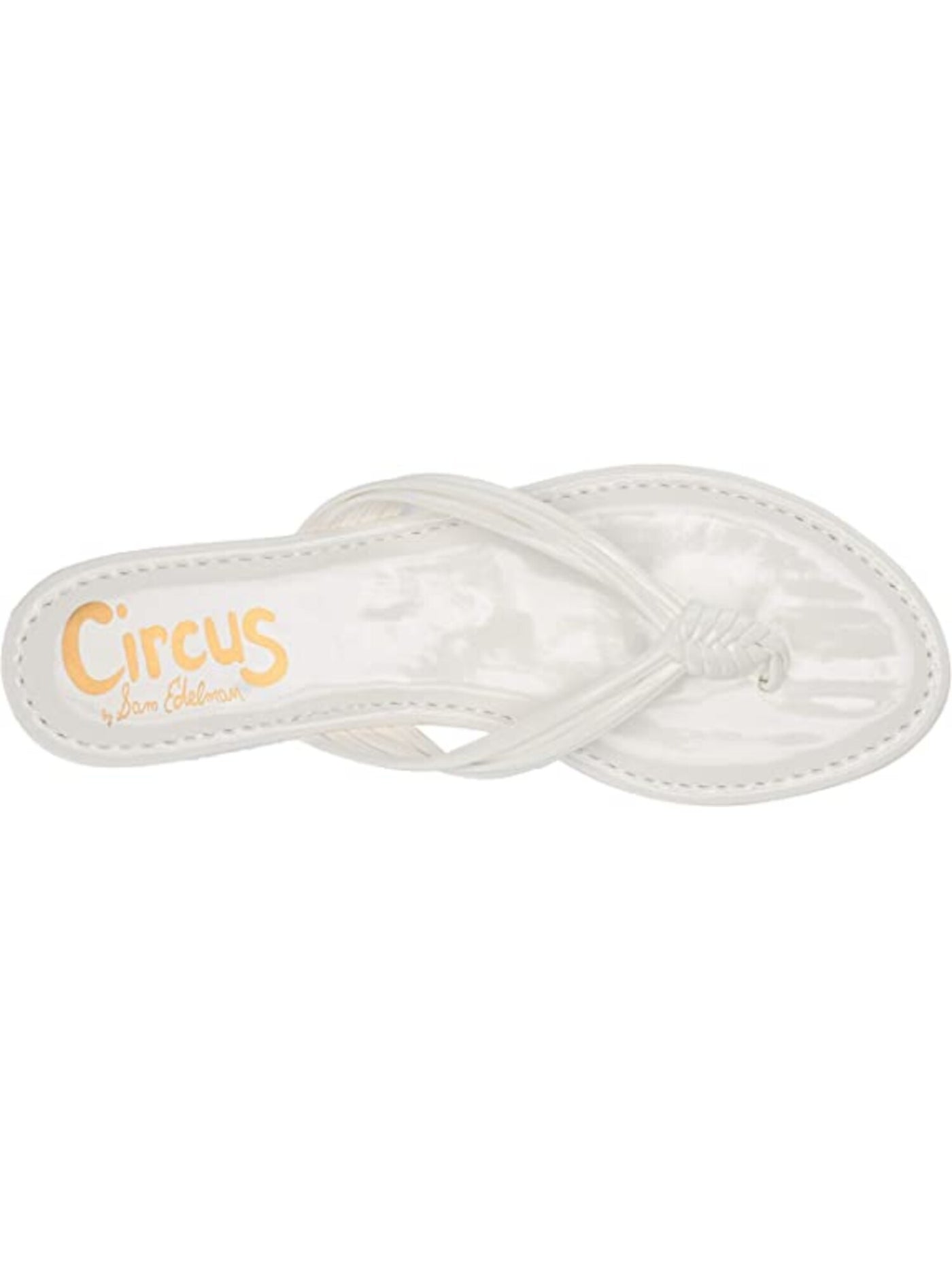 CIRCUS BY SAM EDELMAN Womens White Padded Braided Cassiana Round Toe Slip On Flip Flop Sandal