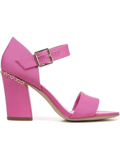 FRANCO SARTO Womens Pink Goring Padded Ofelia Open Toe Block Heel Buckle Dress Sandals Shoes 8.5 M
