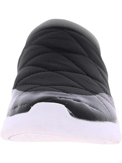 LONDON FOG Womens Black Quilted Kellie Round Toe Wedge Slip On Sneakers Shoes 9.5 M