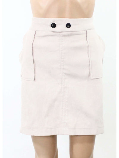 INC Womens Beige Faux Suede Short A-Line Skirt XL