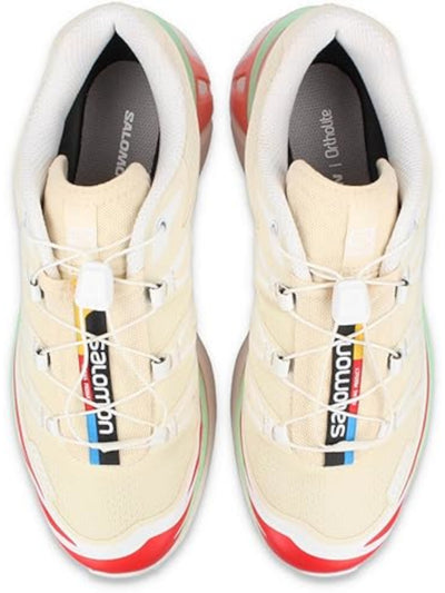 SALOMON Womens Beige Mixed Media Padded Xt-6 Round Toe Lace-Up Sneakers Shoes 6.5