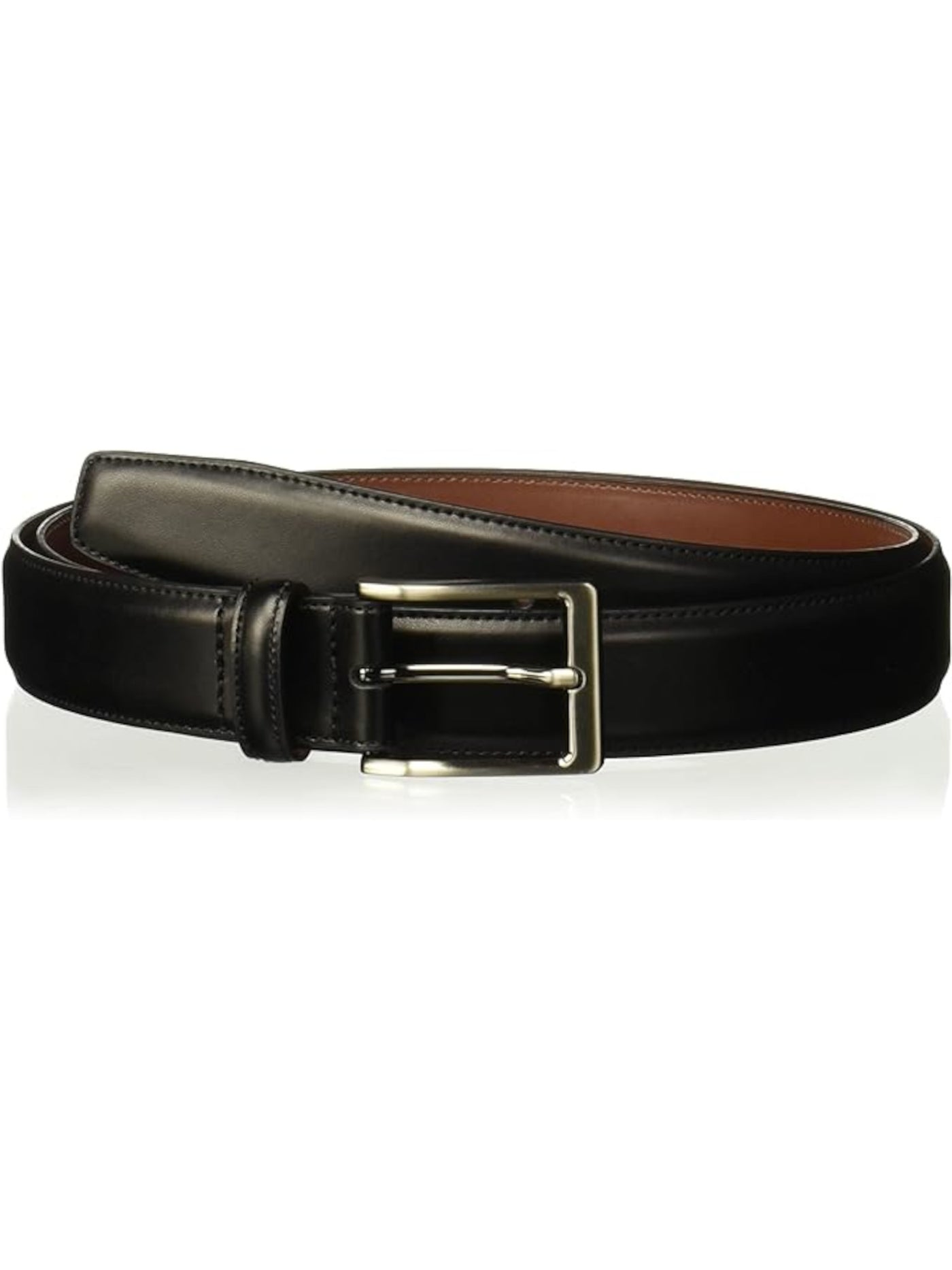 PERRY ELLIS Mens Black Cow Leather Work Belt ONE SIZE