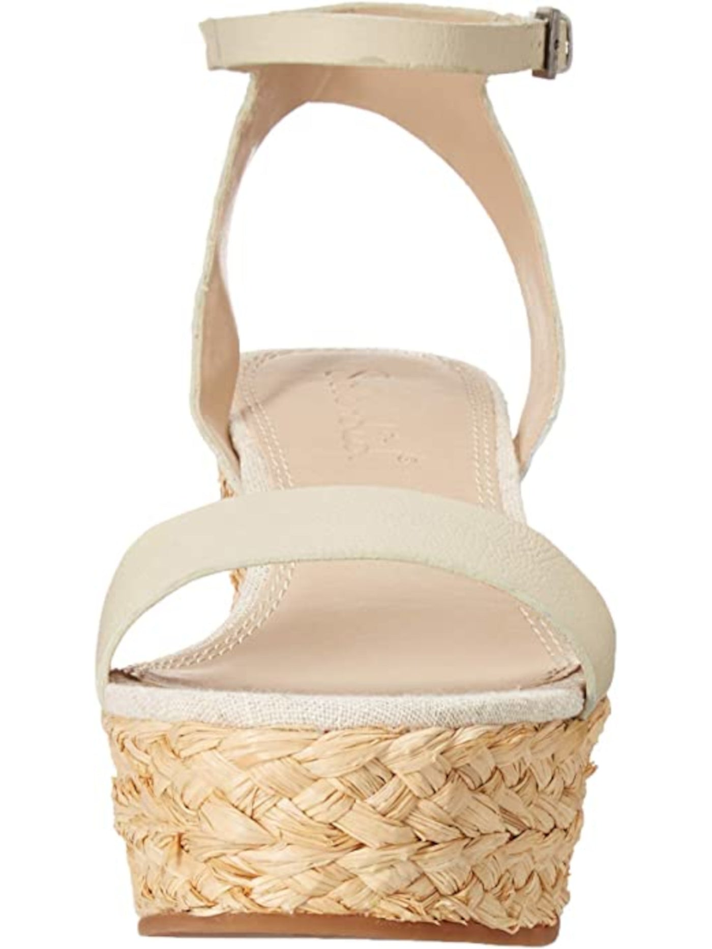 SPLENDID Womens Beige Padded Ankle Strap Adjustable Marie Round Toe Wedge Buckle Leather Dress Espadrille Shoes 10 M
