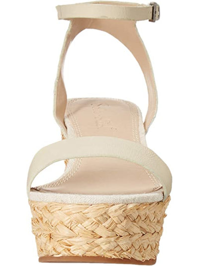 SPLENDID Womens Beige Padded Ankle Strap Adjustable Marie Round Toe Wedge Buckle Leather Dress Espadrille Shoes 5.5 M