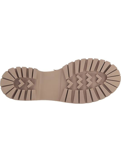 STEVE MADDEN Womens Beige 1" Platform Bit Hardware Treaded Padded Lug Sole Lando Round Toe Slip On Leather Loafers Shoes M