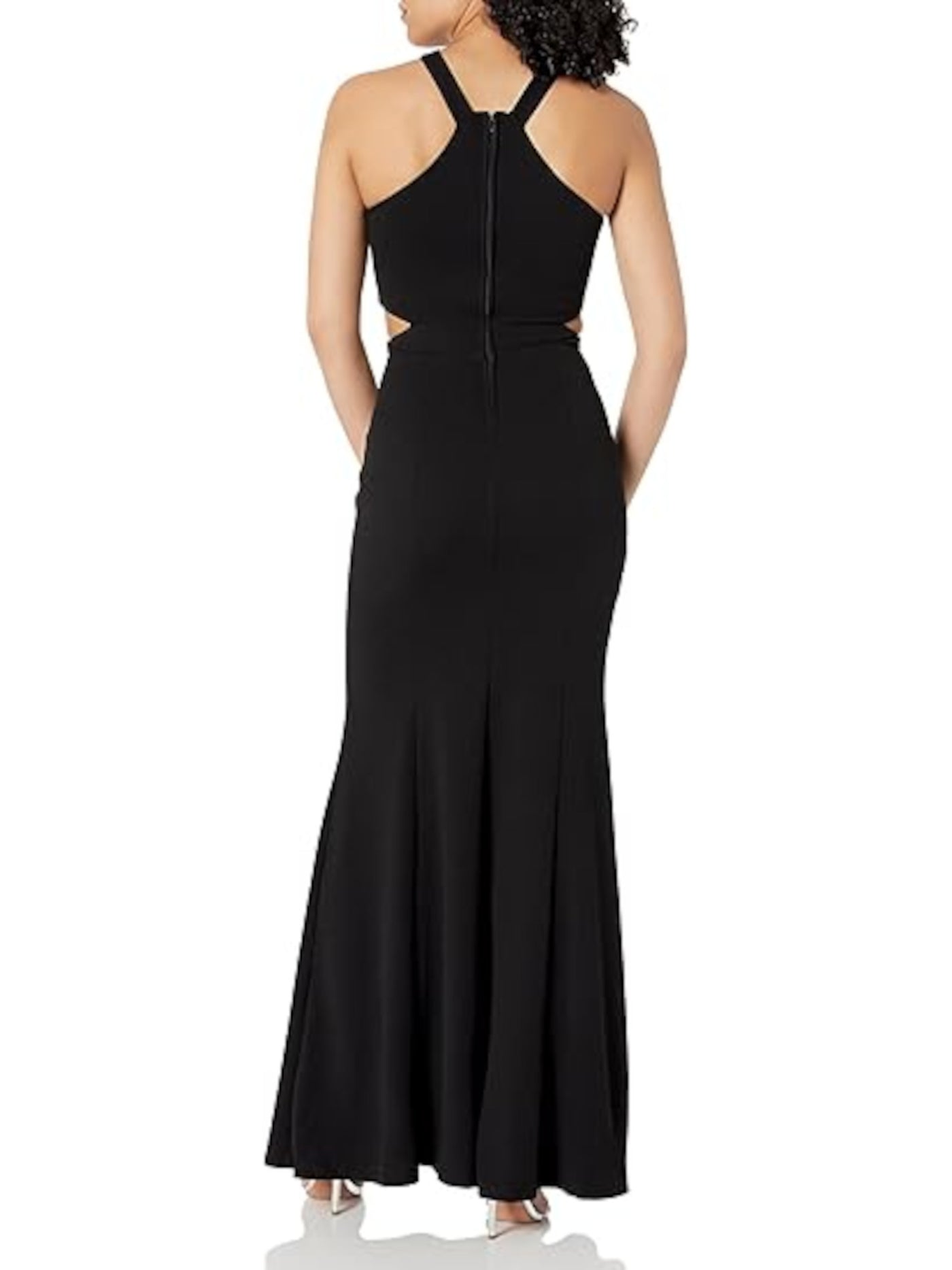 SPEECHLESS Womens Black Cut Out Embellished Slitted Unlined Zippered Sleeveless Halter Full-Length Formal Sheath Dress Juniors 5