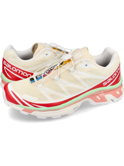 SALOMON Womens Beige Mixed Media Padded Xt-6 Round Toe Lace-Up Sneakers Shoes 6.5