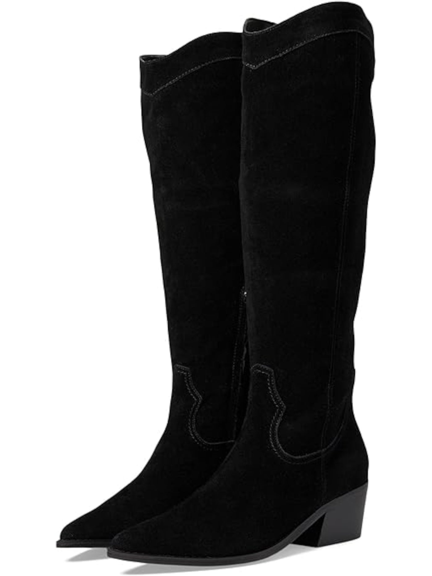 NINE WEST Womens Black Orece Pointed Toe Block Heel Zip-Up Leather Western Boot 8 M