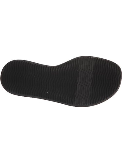 AQUA COLLEGE Womens Black Snake Water Resistant Quilted Simona Round Toe Platform Slip On Slide Sandals Shoes M