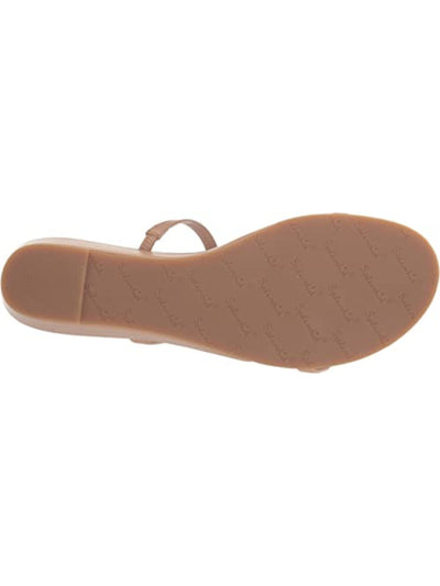 SPLENDID Womens Beige Comfort Melanie Round Toe Wedge Slip On Leather Slide Sandals Shoes M