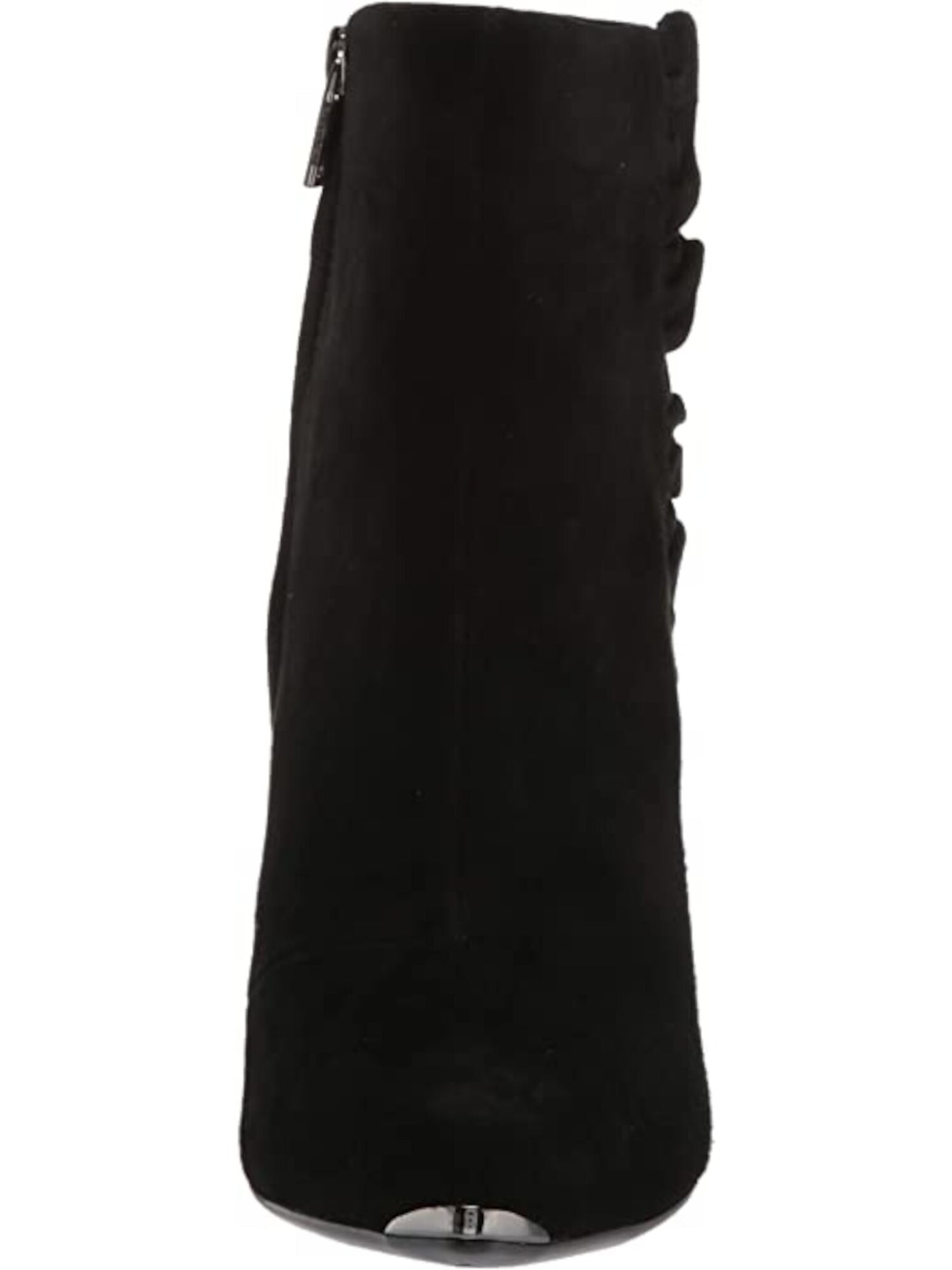 TED BAKER LONDON Womens Black Comfort Frillis Pointed Toe Block Heel Zip-Up Leather Booties 8