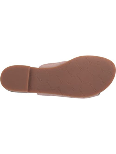 SPLENDID Womens Beige Goring Mavis Round Toe Slip On Leather Slide Sandals Shoes M