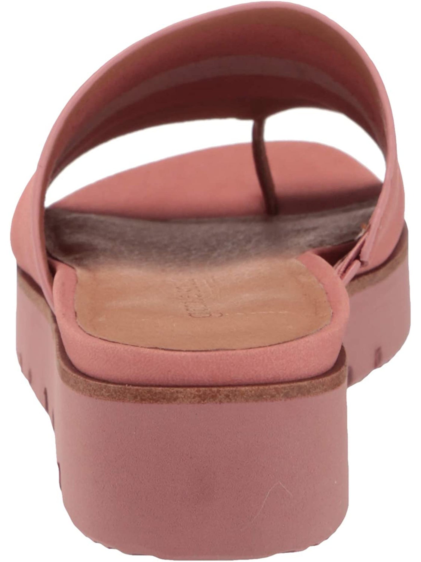 GENTLE SOULS KENNETH COLE Womens Pink 1" Platform Comfort Treaded Lavern Round Toe Wedge Slip On Leather Slide Sandals Shoes 10