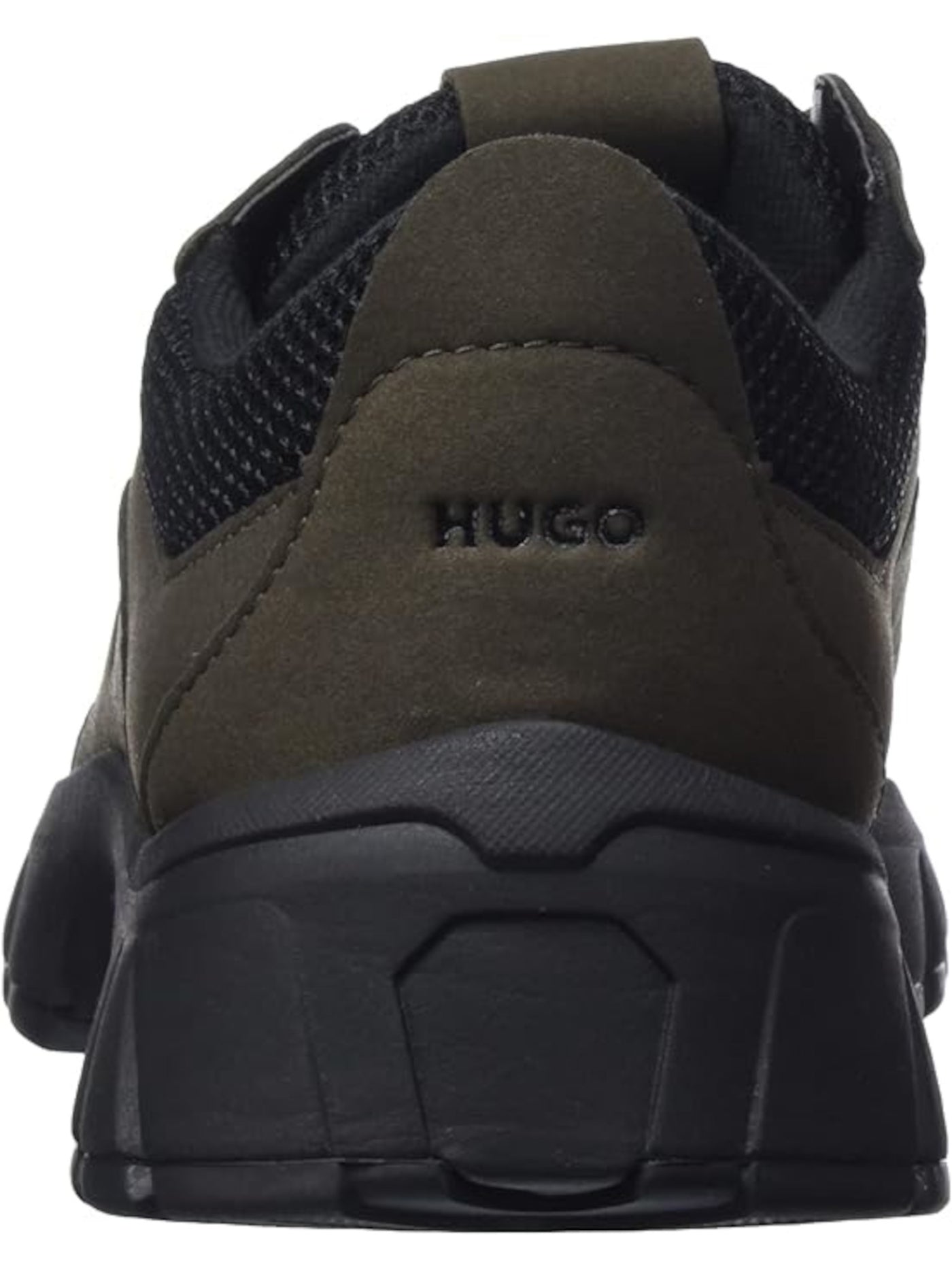 HUGO Mens Green Mixed Media 1" Platform Heel Pull-Tab Grommet Mesh Padded Reflective Kyle Round Toe Wedge Lace-Up Athletic Training Shoes 45