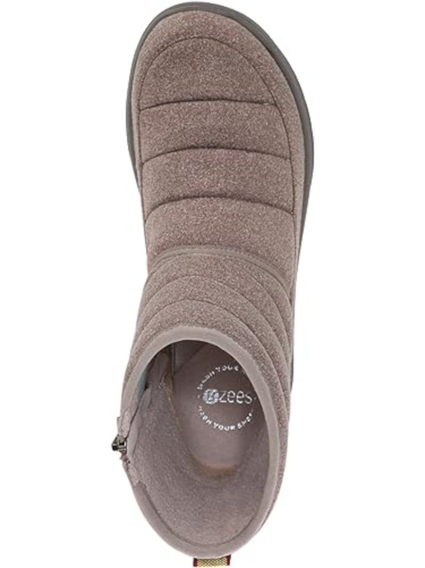BZEES Womens Beige Arch Support Odor Control Glacier Round Toe Wedge Zip-Up Booties 6 M