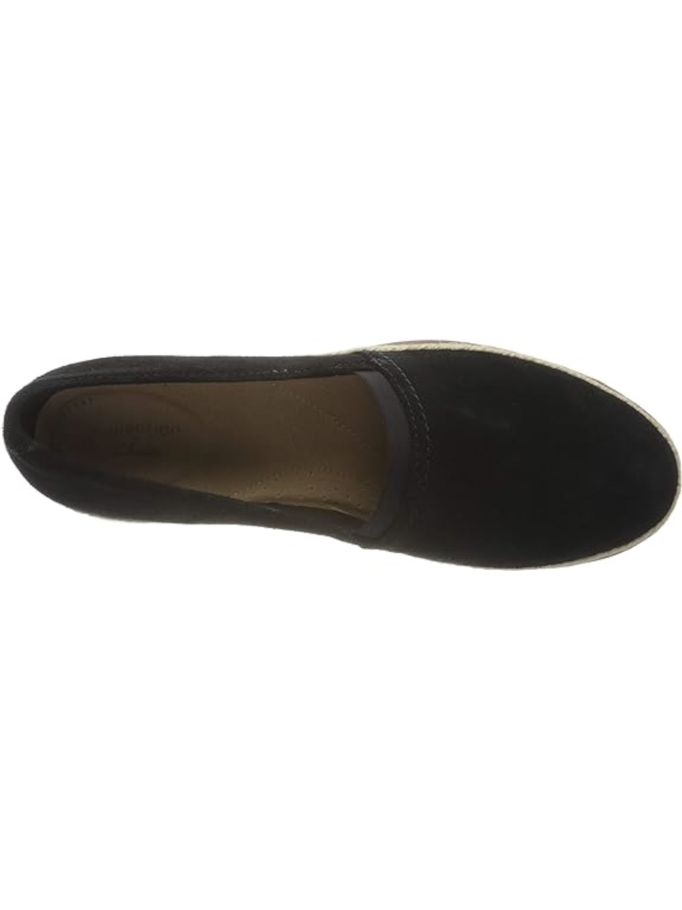 COLLECTION BY CLARKS Womens Black Cushioned Serena Paige Round Toe Platform Slip On Leather Flats Shoes 7.5 M