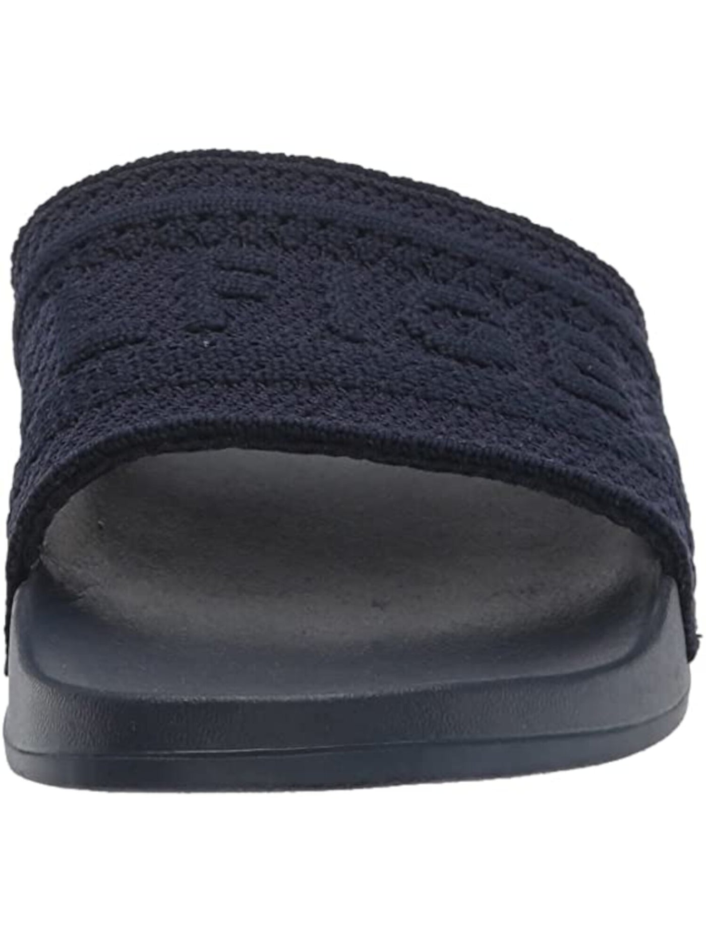 TOMMY HILFIGER Womens Navy Knit Logo Pool Slides Dollop Round Toe Slip On Slide Sandals 9 M