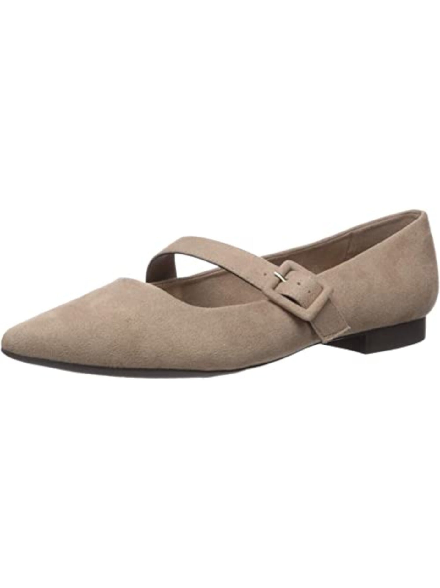 BELLA VITA Womens Beige Mary Jane Padded Asymmetrical Virginia Pointed Toe Block Heel Buckle Flats Shoes 11 W