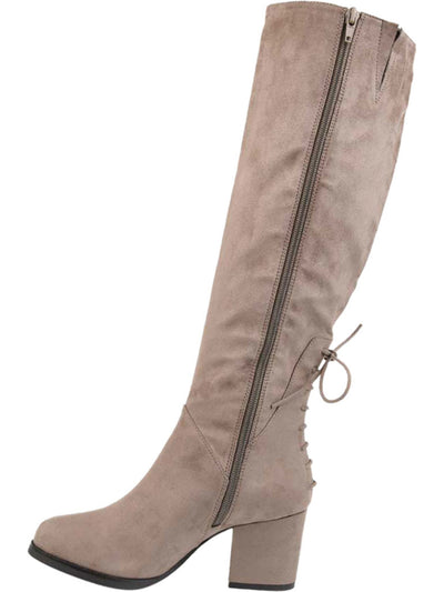 JOURNEE COLLECTION Womens Beige Goring Comfort Lace Leeda Round Toe Block Heel Zip-Up Dress Boots 12 XWC