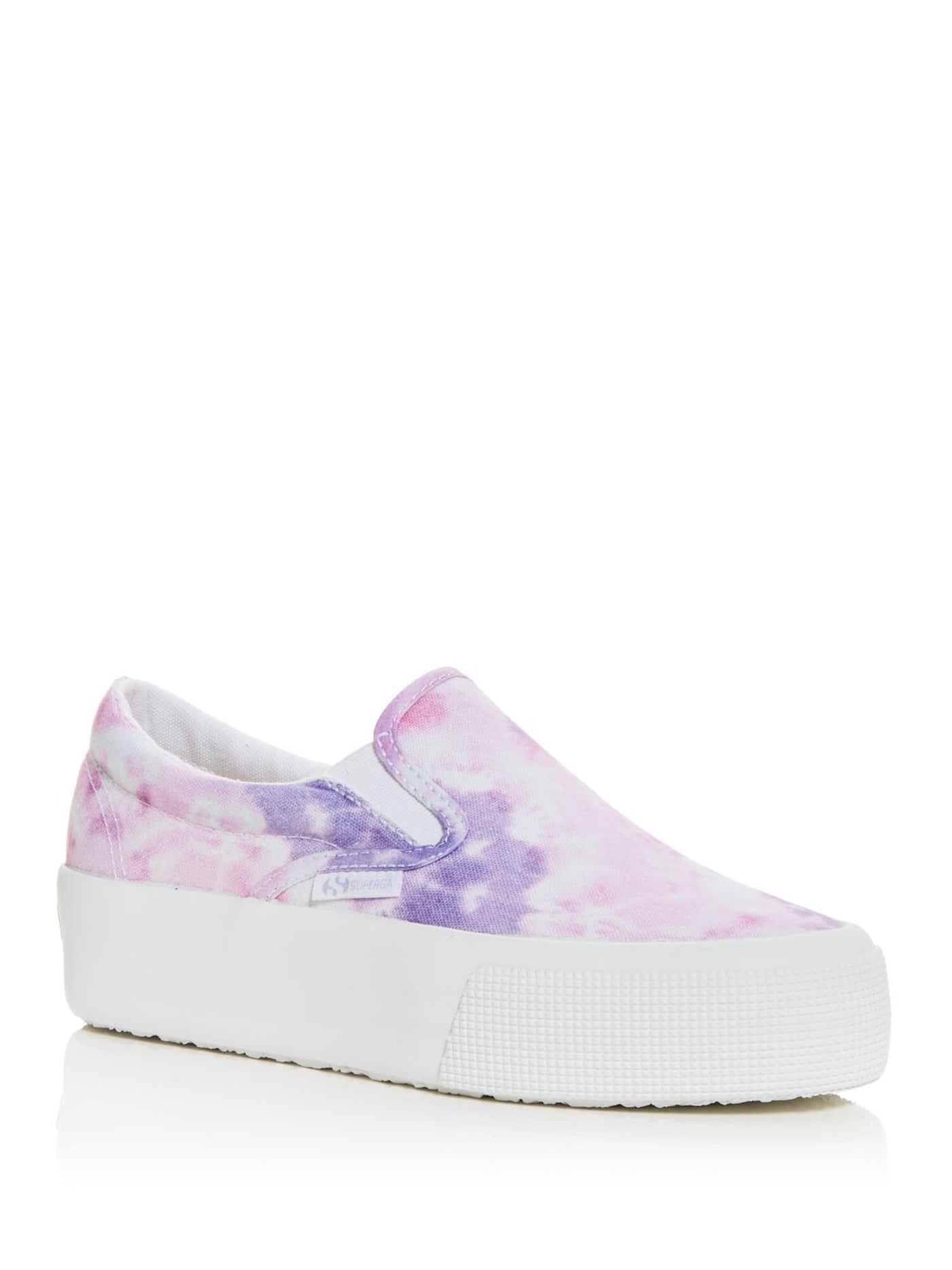 SUPERGA Womens Purple Tie Dye Cushioned Breathable Tie Dye Round Toe Platform Slip On Athletic Sneakers Shoes 38