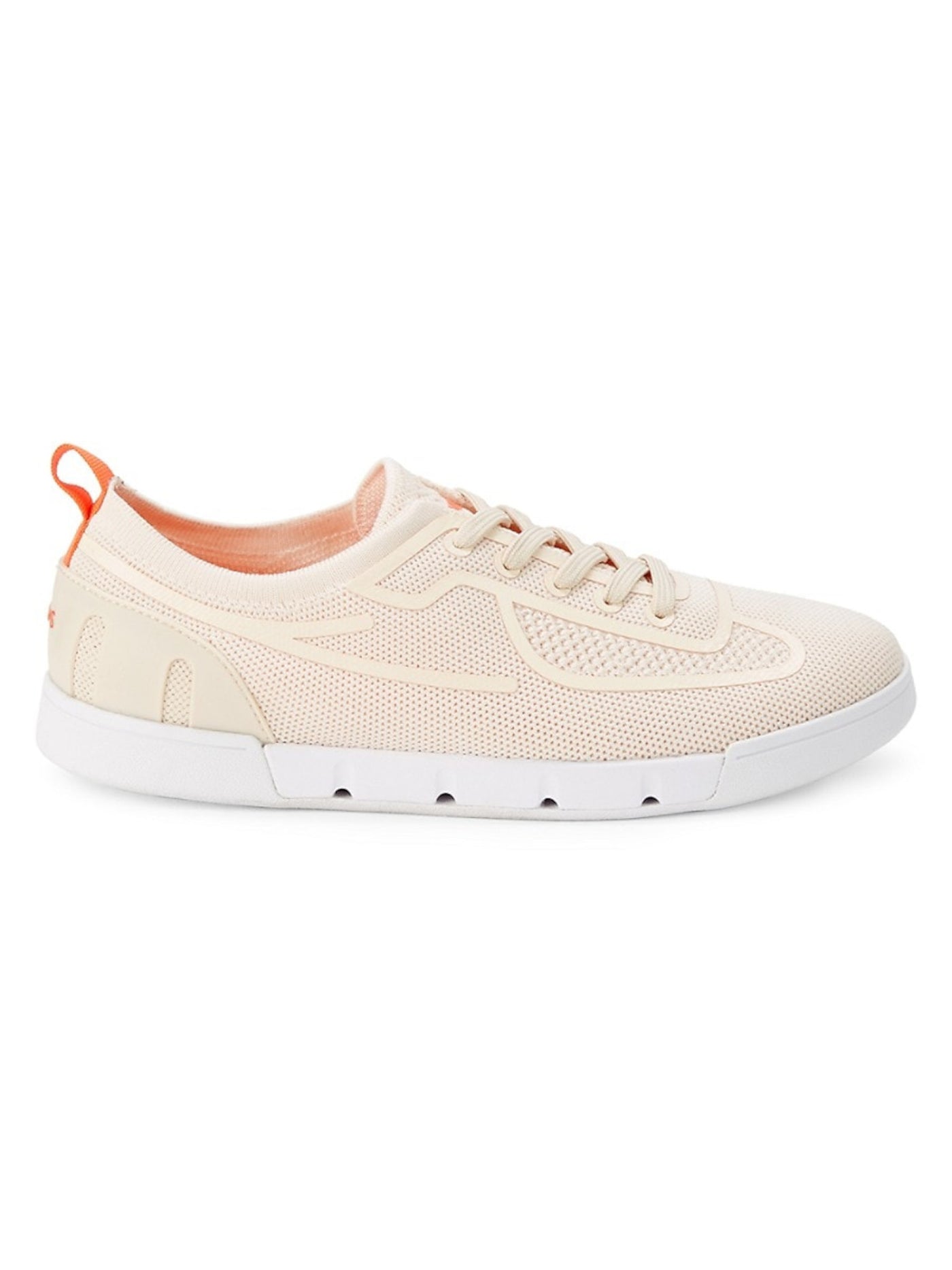 SWIMS Womens Beige Knit Heel Pull-Tab Cushioned Stretch Breeze Flex Round Toe Lace-Up Sneakers Shoes 10