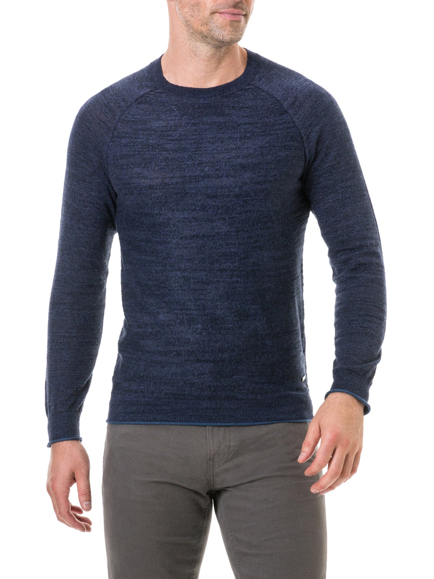 RODD AND GUNN Mens Atley Road Navy Heather Long Sleeve Crew Neck Classic Fit Pullover Sweater M