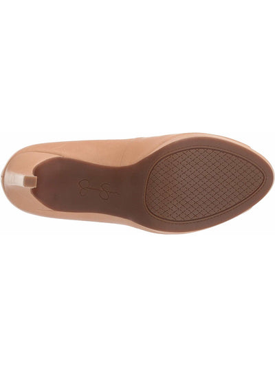 JESSICA SIMPSON Womens Beige 1/2" Platform Comfort Dalyn Peep Toe Stiletto Slip On Leather Pumps Shoes M