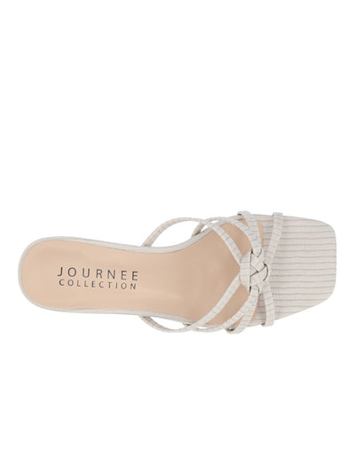 JOURNEE COLLECTION Womens Ivory Goring Heel Pull-Tab Perforated Padded Clara Round Toe Wedge Zip-Up Sneakers Shoes 8