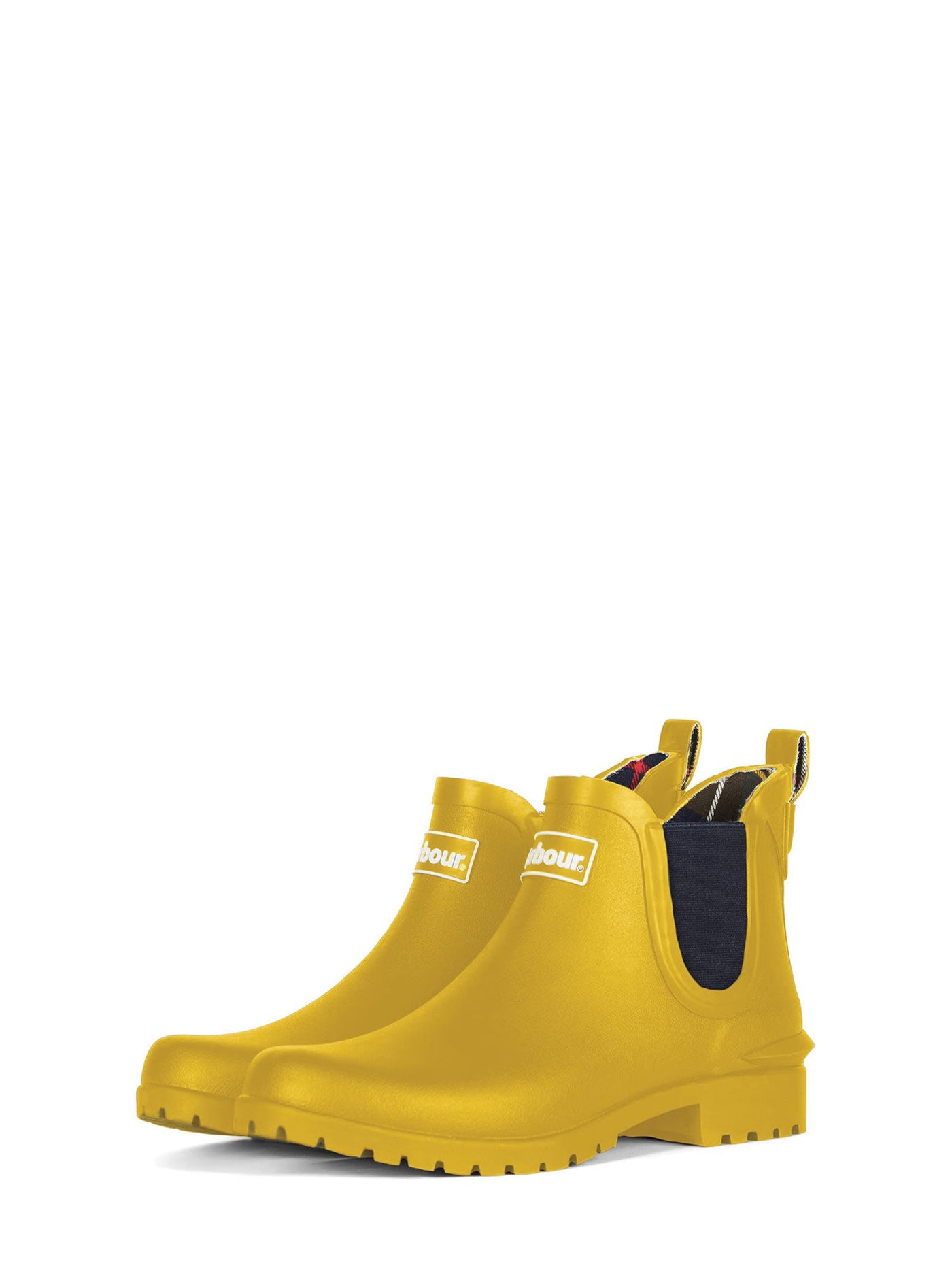 BARBOUR Womens Yellow Waterproof Goring Padded Back Pull-Tab Lug Sole Slip Resistant Wilton Wellington Round Toe Block Heel Rain Boots 8
