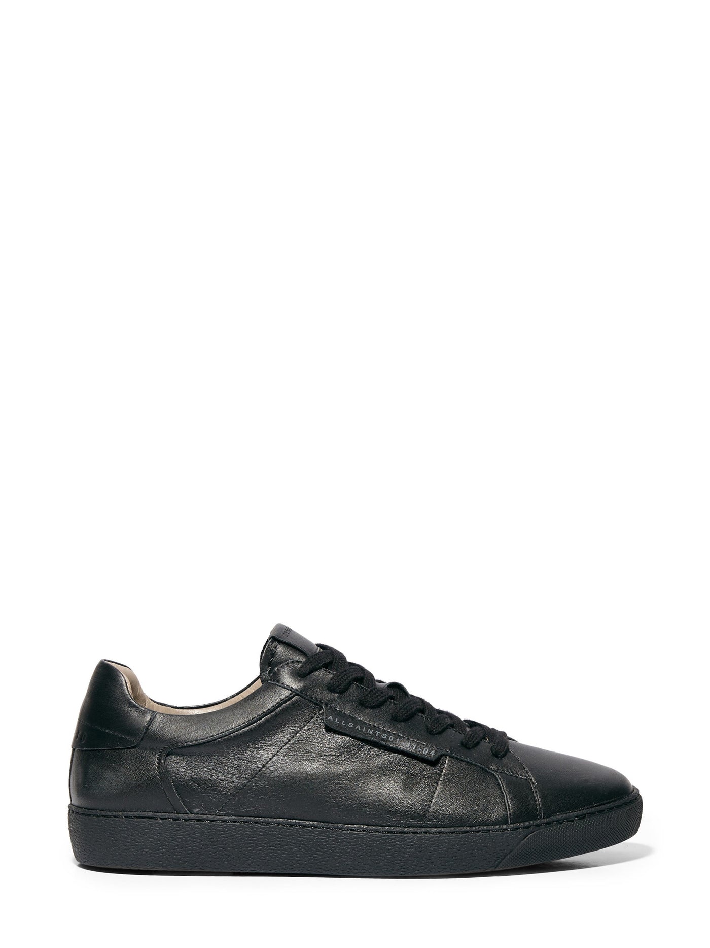 ALLSAINTS Mens Black Removable Insole Logo Sheer Round Toe Platform Lace-Up Leather Athletic Sneakers 44